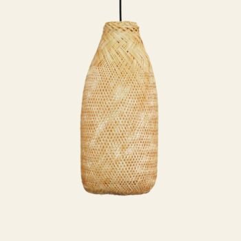 Colgante artesanal de caña de bambu de 18 x 40 cm