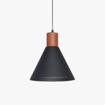Colgante de metal negro combinado con dorado estilo campana de 25 cm