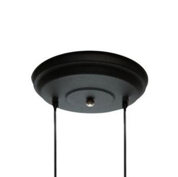 Base redonda metalica de techo para 2 colgantes de 31 cm de diametro en negro o blanco