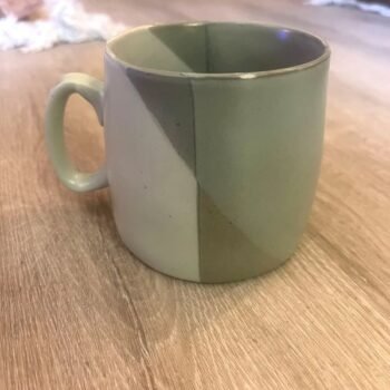 Mug / taza con asa recto bajo colores pastel borde gris de 500 ml