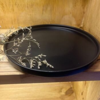 Plato playo de ceramica modelo Smith negro de 26 cm