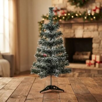 Arbol de navidad verde nevado de 120 cm
