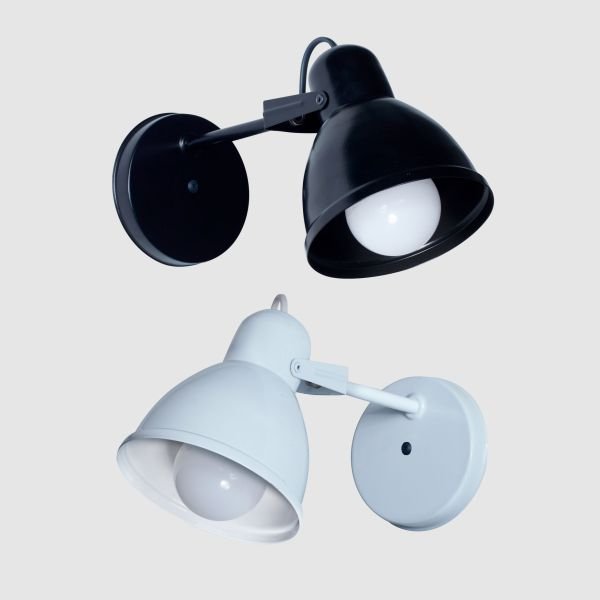 Aplique de pared de chapa modelo Orense color negro o blanco 12 x 14 x 28 cm