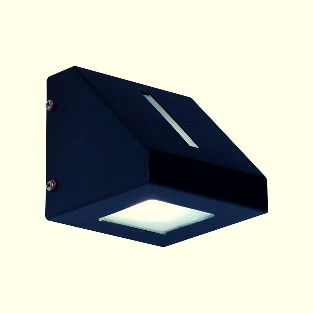 Aplique de pared difusor metalico modelo Monaco negro recto