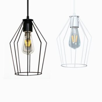 Colgante Tipo Jaula Semirecta en negro, blanco o en cobre