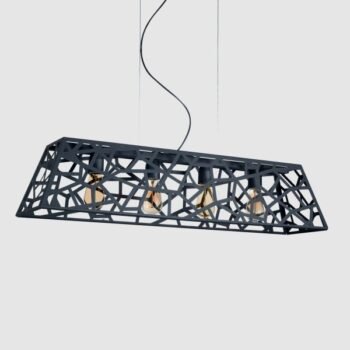 Colgante trapecio modelo Merida de 4 luces negro