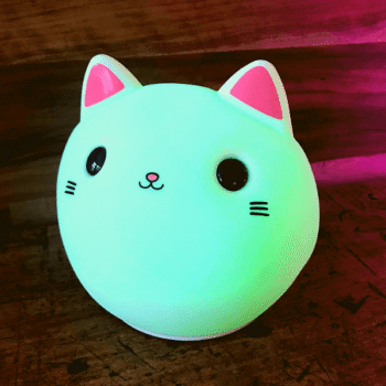 Velador Gato de Silicona tactil Led cambia de color