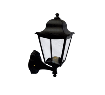 Aplique de pared exterior estilo farola con soporte inferior negro