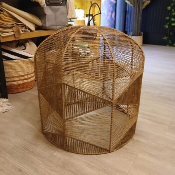 Colgante artesanal de hierro con hilos de yute Octogonal de 50 x 50 cm