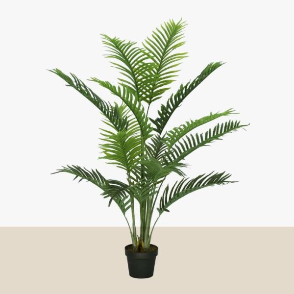 Planta artificial con hojas de palmera areca de 125 cm en maceta