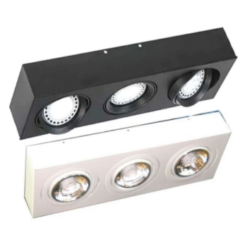 Plafon aplique de techo de 3 luces moviles cardanico apto Led Gu10 (blanco o negro)