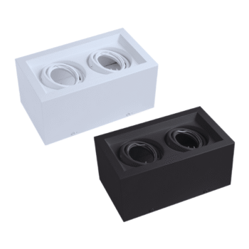 Plafon Aplique de Techo 2 Luces Moviles Cardanico Para Dicro (INCLUIDAS) Led Gu10 (Blanco o Negro)