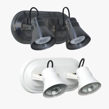 Aplique de Pared / Spot ovalado de chapa para Dicroica Led doble en negro y blanco