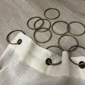 Set de 12 argollas / aros de 6 cm para cortina en metal color bronce