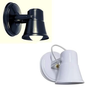 Aplique De Pared Tipo Spot Con Capuchon de Chapa (disponible en Blanco o Negro)