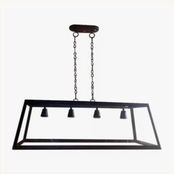 Colgante de metal hierro pool trapecio para 4 focos E27