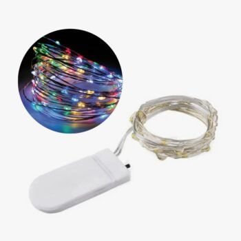 Hilo Led x 3 mts luz multicolor con pila boton