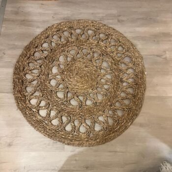 Alfombra de yute natural calada Prunes chica de 90 cm