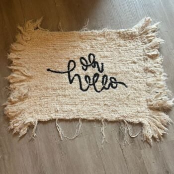 Alfombra 100% algodon "oh hello" 70 x 50 cm