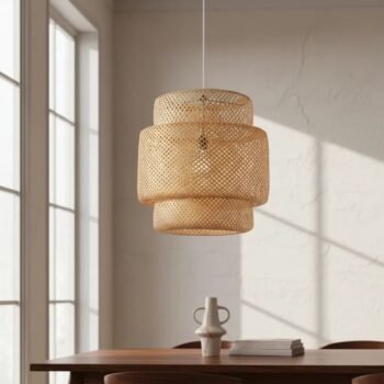 Colgante Artesanal Bali Mediana de caña de bambu natural de 40 x 40 cm