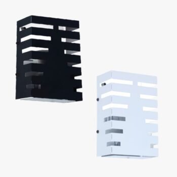Aplique de pared de chapa modelo Chester color negro o blanco de 13 x 7,5 x 20 cm