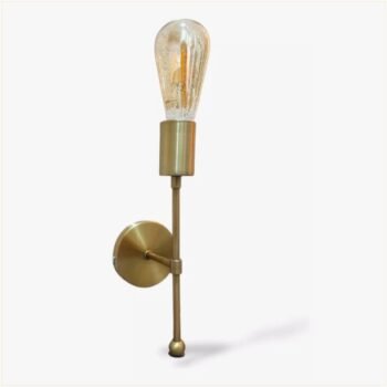 Aplique de pared de metal bronce / dorado con barral simple para 1 foco