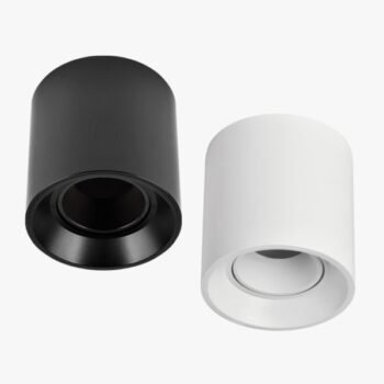 Plafon / Spot movil redondo para dicroicas led en color negro o blanco
