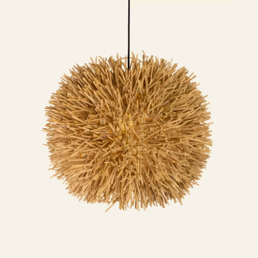 Colgante artesanal Asuman de ratan natural de 50 x 45 cm