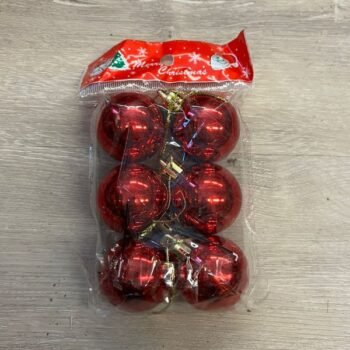 Bolas rojas chicas para arbol de navidad pack de 6 unidades