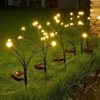 Bolitas led flexibles con 6 luces calida solar recargable con estaca de 70 cm