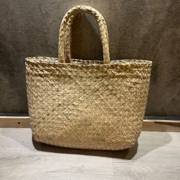 Bolso tote bag de fibras naturales con manijas 40 x 30 cm