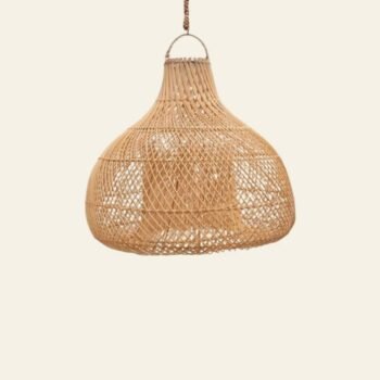 Colgante artesanal Burak de ratan natural de 40 x 35 cm