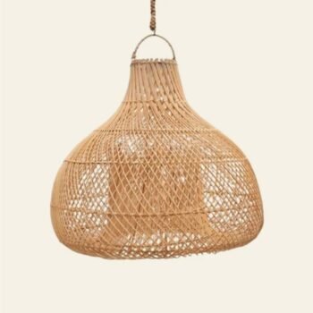 Colgante artesanal Burak de ratan natural de 80 x 70 cm