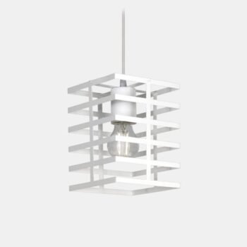Colgante de chapa rectangular modelo Murcia blanco de 15 x 20 cm