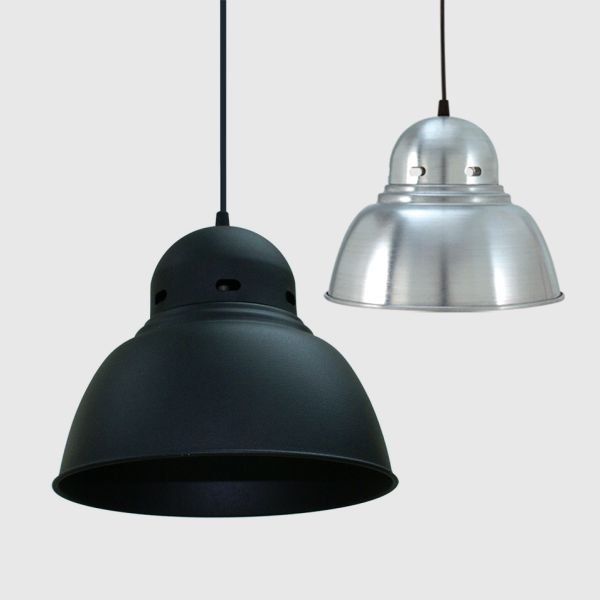 Colgante tipo galponero en color negro o blanco mate o aluminio