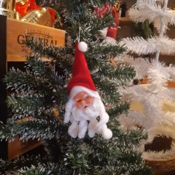Adorno colgante cabeza de Papa Noel de 15 cm