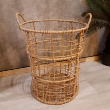 Cesto de metal con red de hilos kraft grande de 40 x 54 cm