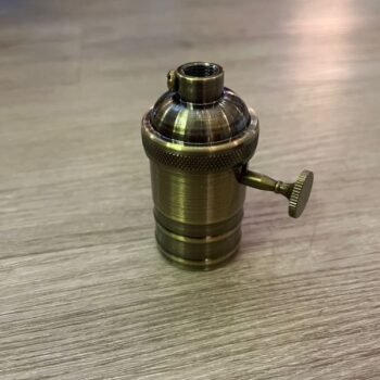 Portalamparas Edison antique de metal con perilla bronce Macroled