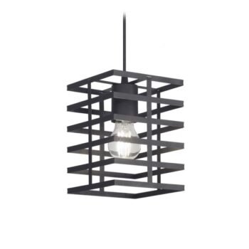 Colgante de chapa rectangular modelo Murcia negro de 15 x 20 cm