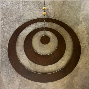 Colgante Circulos Decorativo Hierro color Oxido