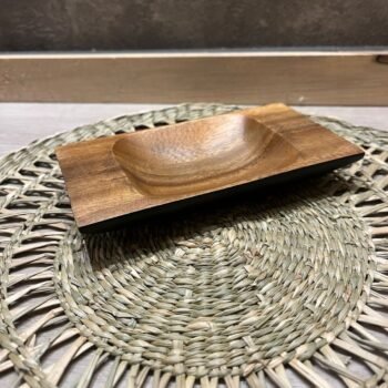 Copetinero / bandejita de madera de acacia de 16 x 9 cm