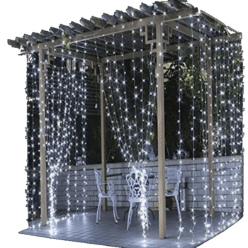 Cortina de 3 x 2 mts de 224 luces led frias interconectables 220v