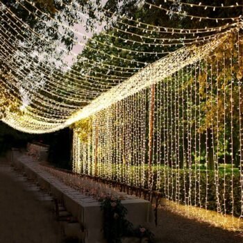 Cortina de 2 x 6 mts de 460 luces led calidas interconectable