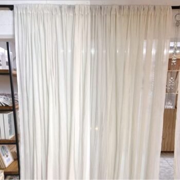 Cortina de gasa de 220 x 220 cm para barral en color blanco o natural