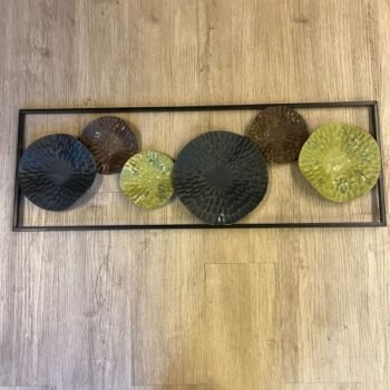 Cuadro friso decorativo de metal para pared en tonos selva 90 x 30 cm