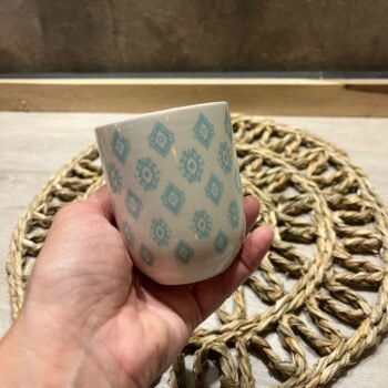 Cuenco de ceramica vintage sky blue de 6 x 7,5 cm
