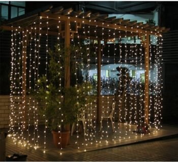 Cortina de 3 x 2 mts de 224 luces led calidas interconectables 220v