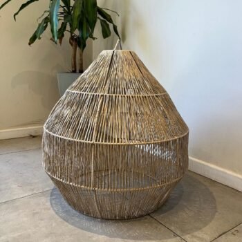 Colgante artesanal de hierro con hilos kraft Drop grande de 60 x 60 cm