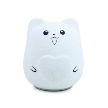 Lampara Oso corazon velador silicona recargable luz noche