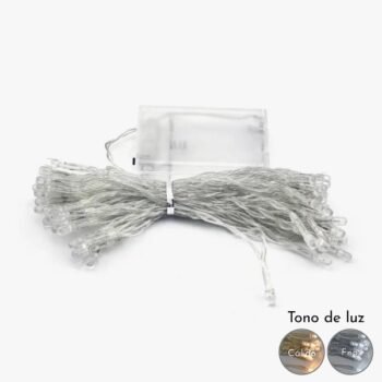 Guirnalda de 30 Leds x 4,5 mts a pila luz calida o fria